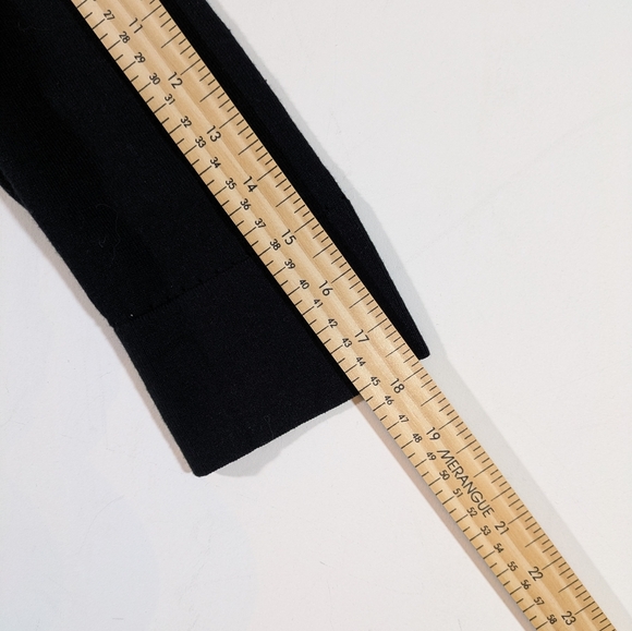 Kate Spade Black Rhinestone Collar Cardigan Cotton Silk Size Large - Picture 11 of 11